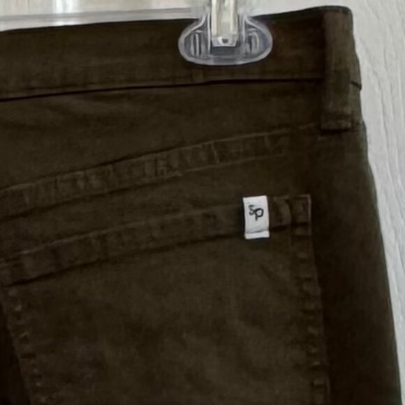 NWOT SNEAK PEEK WOMANS JEANS MIDRISE STRAIGHT LEG OLIVEGREEN FRAYED HEM SZ 7/W28 - Picture 5 of 9